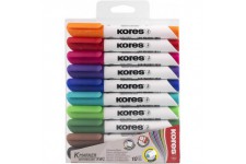 Kores - K-Marker XW1 : Marqueurs de Couleur pour Tableau Blanc avec Pointe Ronde, Effacable a  Sec et Encre a  Faible Odeur, Fou