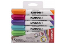 Kores - K-Marker XW1 : Marqueurs de Couleur pour Tableau Blanc avec Pointe Ronde, Effacable a  Sec et Encre a  Faible Odeur, Fou