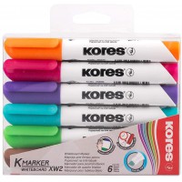 Kores - K-Marker XW2 : Marqueurs de couleur pour tableau blanc avec pointe biseautee, effacable a sec et encre a fa