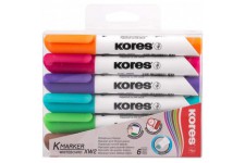 Kores - K-Marker XW2 : Marqueurs de couleur pour tableau blanc avec pointe biseautee, effacable a sec et encre a fa