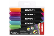 Kores - K-Marker XP1 : Marqueurs Permanents de Couleur, Pointe Ronde, Encre Impermeable a  l'Eau et a  Faible Odeur, pour Toutes