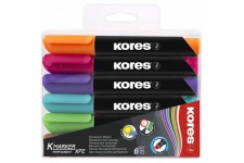 Kores - K-Marker XP2 : Marqueur Permanent de Couleur, Pointe Biseautee, Encre Impermeable et a  Faible Odeur, pour Toutes les Su