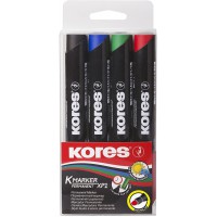 Kores - K-Marker XP1 : Marqueurs Permanents de Couleur, Pointe Ronde, Encre Impermeable a  l'Eau et a  Faible Odeur, pour Toutes