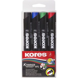 Kores - K-Marker XP1 : Marqueurs Permanents de Couleur, Pointe Ronde, Encre Impermeable a  l'Eau et a  Faible Odeur, pour Toutes