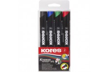 Kores - K-Marker XP1 : Marqueurs Permanents de Couleur, Pointe Ronde, Encre Impermeable a  l'Eau et a  Faible Odeur, pour Toutes