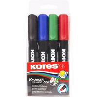 Kores - K-Marker XP2 : Marqueur Permanent de Couleur, Pointe Biseautee, Encre Impermeable et a  Faible Odeur, pour Toutes les Su