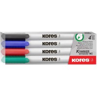 Kores - K-Marker : Marqueurs de Couleur pour Tableau Blanc a  Pointe Fine, Effacable a  Sec et a  Encre a  Faible Odeur, Fournit