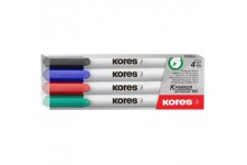 Kores - K-Marker : Marqueurs de Couleur pour Tableau Blanc a  Pointe Fine, Effacable a  Sec et a  Encre a  Faible Odeur, Fournit