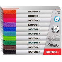 Kores - K-Marker : Marqueurs de Couleur pour Tableau Blanc a  Pointe Fine, Effacable a  Sec et a  Encre a  Faible Odeur, Fournit