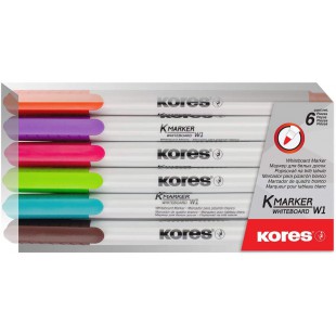 Kores - K-Marker : Marqueurs de Couleur pour Tableau Blanc a  Pointe Fine, Effacable a  Sec et a  Encre a  Faible Odeur, Fournit