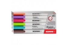 Kores - K-Marker : Marqueurs de Couleur pour Tableau Blanc a  Pointe Fine, Effacable a  Sec et a  Encre a  Faible Odeur, Fournit