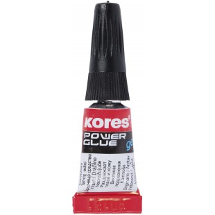 KORES colle instantanee "PowerGlue" en gel, 3 tubes de 1 ml,