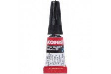 KORES colle instantanee "PowerGlue" en gel, 3 tubes de 1 ml,