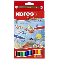 Kores Korellos Stylo feutre Set 2-en-1 10 couleurs