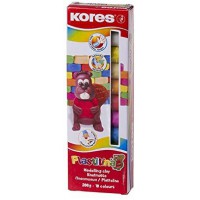 Kores - Plastilina : Pate a  Modeler pour Enfants, Douce et Facile a  Modeler, Lavable et Non-Toxique, Paquet de 10 Couleurs x 2