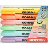 Kores - High Liner Plus : Surligneurs Pastel, Pointe Biseautee et Encre a  Base d'Eau, Fournitures Scolaires et de Bureau, Paque