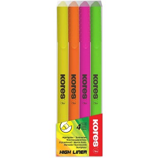 Kores - High Liner : Surligneurs Fins de Couleur Neon, Pointe Biseautee et Encre a  Base d'Eau, Fournitures Scolaires et de Bure