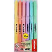 Kores - High Liner : Surligneurs Pastel Fins, Pointe Biseautee et Encre a Base d'Eau, Fournitures Scolaires et de B