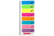 Kores - Bandes d'Indexation Autocollantes sur Regle, Marqueurs de Page Autocollants et Fanions de Documents, 12 x 45