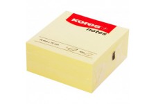 Kores Papier-notes repositionnable 75 x 75mm 400 feuilles Jaune