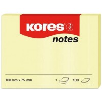 Kores Papier-notes repositionnable 100 x 75mm 100 feuilles Jaune
