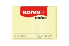 Kores Papier-notes repositionnable 100 x 75mm 100 feuilles Jaune