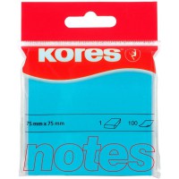 Kores Papier-notes repositionnable 75 x 75mm 100 feuilles Bleu