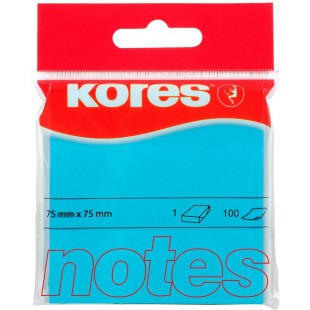 Kores Papier-notes repositionnable 75 x 75mm 100 feuilles Bleu