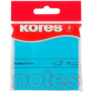 Kores Papier-notes repositionnable 75 x 75mm 100 feuilles Bleu