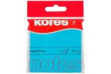 Kores Papier-notes repositionnable 75 x 75mm 100 feuilles Bleu