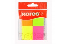 Kores - Blocs-Notes Adhesifs Multicolores, Bloc-Notes Autocollant Fluo, 40 x 50mm, 4 Blocs de 50 Feuilles Chacun