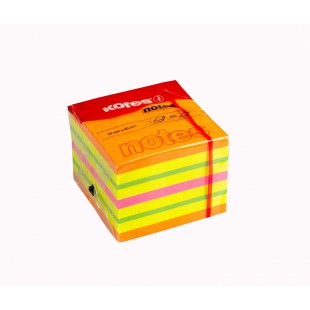 Kores - Notes Autocollantes Cube Summer, Bloc-Notes Autocollant Colore, 50 x 50mm, Paquet de 1 Cube de 400 Feuilles en 4 Couleur