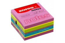 Kores - Notes Autocollantes Cube Spring, Bloc-Notes Autocollant Colore, 75 x 75 mm, 1 Paquet de 450 Feuilles en 4 Couleurs Assor