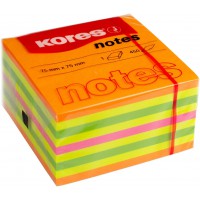Kores - Notes Autocollantes Cube Summer, Bloc-Notes Autocollant Colore, 75 x 75mm, Paquet de 1 Cube de 450 Feuilles en 4 Couleur