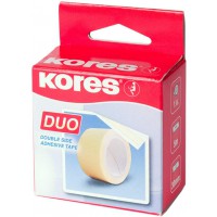 Kores - Duo : Ruban Adhesif Double Face Transparent, Ruban Adhesif Multi-Utilisations pour l'ecole, la Maison et le 