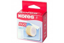 Kores - Duo : Ruban Adhesif Double Face Transparent, Ruban Adhesif Multi-Utilisations pour l'ecole, la Maison et le 