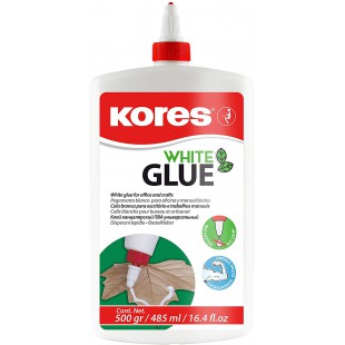 Kores - Colle Liquide de Bricolage Blanche, Fixation Extra-Forte, pour Enfants et Adultes, Sure et Non Toxique, pour