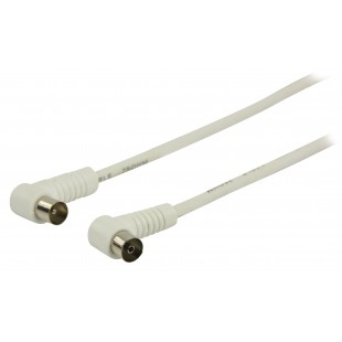 Câble antenne coaxial coudé Coax Mâle (IEC) - Coax Femelle (IEC) 1.50 m Blanc