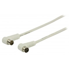 Câble antenne coaxial coudé Coax Mâle (IEC) - Coax Femelle (IEC) 1.50 m Blanc