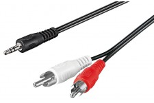 Cable avec fiche Jack 3,5mm stéréo mâle ET fiche RCA x2 mâles- 1m20