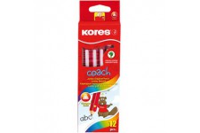 Kores Coach Jumbo Graphite Pencil, HB, Short, Triangular, Eraser (Pack of 12)