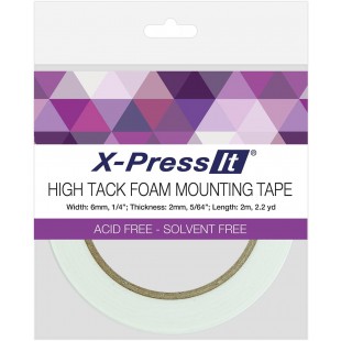 X-Press It FTH6 Ruban adhesif en mousse haute adherence, 0,6 cm x 2,2 m