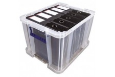 Bankers Box Boite de rangement ProStore 36 L, 30 x 37 x 31 cm, avec couvercle et poignees, empilable, plastique transparent sans