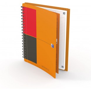 OXFORD Cahier International Meetingbook B5 (18x25cm) Ligne 6mm 160 Pages Reliure Integrale Couverture Polypro Gris