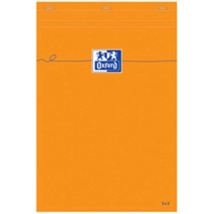 Oxford 36678 Bloc Bureau A4+ Papier Velin Surfin Agrafe en Tete Couverture Enveloppante 210 x 320mm Papier Orange