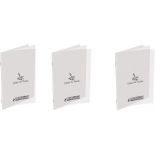 CONQUERANT CLASSIQUE Lot de 3 Cahiers POLYPRO 24 x 32 CM 48 pages 90G Uni Dessin