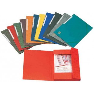 Lot de 10 : Chemise 3 rabats a elastiques Carte Eurofolio 5/10eme 24 x 32 cm Assorties