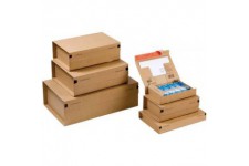 Lot de 10 : Cartons d'expedition "POST" M 305x212x H110 mm Marron