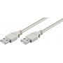 Câble USB 2.0 AM - AM A mâle - A mâle Ronde 2.00 m GRIS