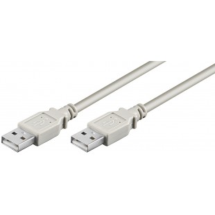 Câble USB 2.0 AM - AM A mâle - A mâle Ronde 2.00 m GRIS